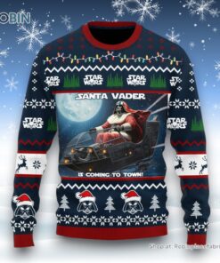 Santa Vader Is Coming To Town Ugly Christmas Sweater and Sweatshirt