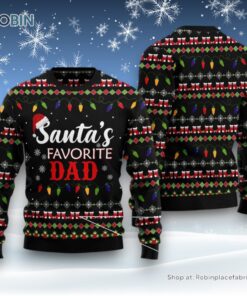Santa’S Favorite Dad Ugly Christmas Sweater