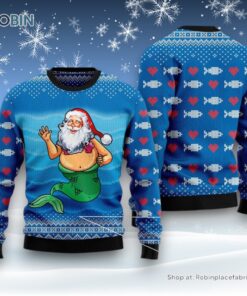 Satan Claus Mermaid Ugly Christmas Sweater