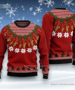 Saxophone Pattern Ugly Christmas Sweater