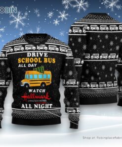 School Bus All Day Ugly Christmas Sweater