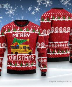 School Bus Merry Christmas Ugly Christmas Sweater