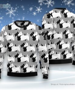 Scottish Terrier Black And White Ugly Christmas Sweater