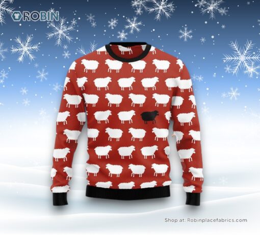 Sheep Black And White Funny Ugly Christmas Sweatshirt, Sweater For Men And Women, Farm Ugly Sweater