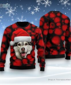Siberian Husky Ornament Christmas Ugly Christmas Sweater, Christmas Gift For Dog Love