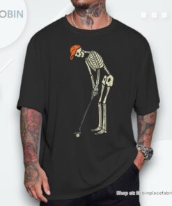 Skeleton Golf Halloween Golfing Sports Golfer Men Shirt