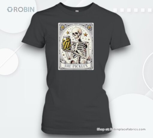 Skeleton Holding A Jar Of Pickles Tarot Card Unisex Shirt