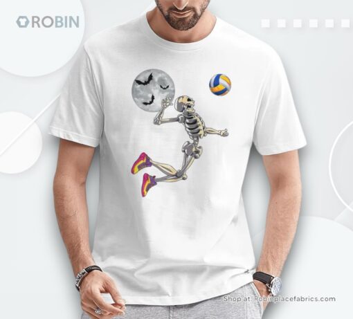 Skeleton Playing Volleyball Happy Halloween Day Boys Shirt