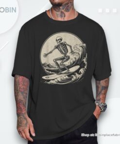 Skeleton Surfer Vintage Big Wave Surfing Halloween Shirt Skeleton Surfer Vintage Big Wave Surfing Halloween Shirt