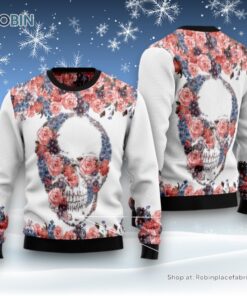 Skull Flowers Ugly Christmas Sweater