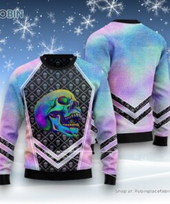 Skull Hologram Ugly Christmas Sweatshirt, Sweater