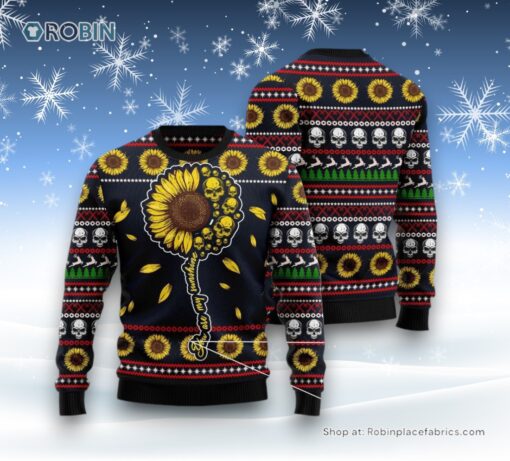 Skull Sunflower Ugly Christmas Sweater