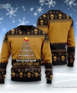 Skull Very Scary Xmas Ugly Christmas Sweater
