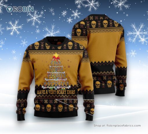 Skull Very Scary Xmas Ugly Christmas Sweater