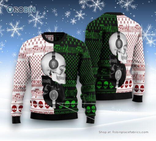 Skull Yinyang Ugly Christmas Sweatshirt, Sweater
