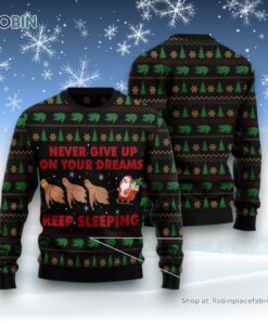 Sloth Keep Sleeping Ugly Christmas Sweater