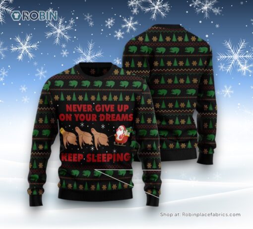 Sloth Keep Sleeping Ugly Christmas Sweater
