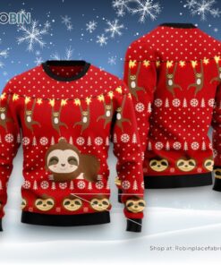 Sloth Lover Ugly Christmas Sweater