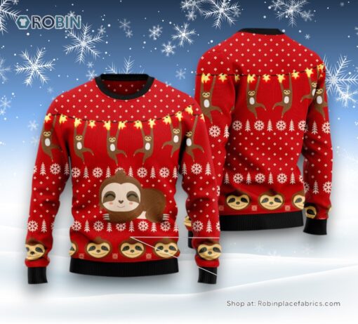 Sloth Lover Ugly Christmas Sweater