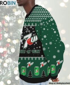 Snoopy 7UP Never Broke My Heart Christmas Ugly Sweatshirt and Sweater