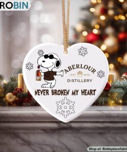 Snoopy Aberlour whisky Never Broke My Heart Christmas Ornament