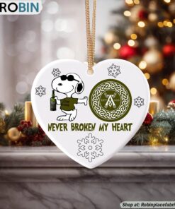 Snoopy Ardbeg whiskey Never Broke My Heart Christmas Ornament