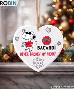 Snoopy Bacardi Rum Never Broke My Heart Christmas Ornament