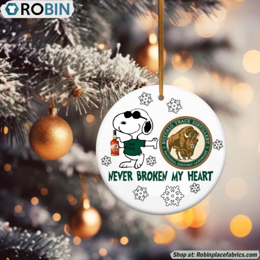 Snoopy Buffalo Trace Never Broke My Heart Christmas Ornament