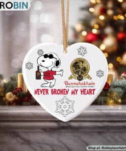 Snoopy Bunnahabhain whisky Never Broke My Heart Christmas Ornament