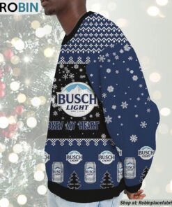 Snoopy Busch Light Beer Never Broke My Heart Christmas Ugly Sweatshirt and Sweater
