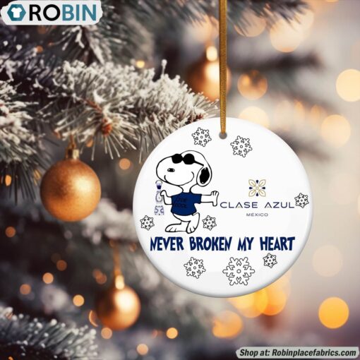 Snoopy Clase Azul Tequila Never Broke My Heart Christmas Ornament