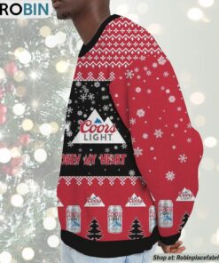 Snoopy Coors Light Beer Never Broke My Heart Christmas Ugly Sweatshirt and Sweater