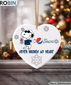Snoopy Diet Pepsi Never Broke My Heart Christmas Ornament