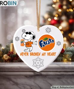 Snoopy Fanta Never Broke My Heart Christmas Ornament