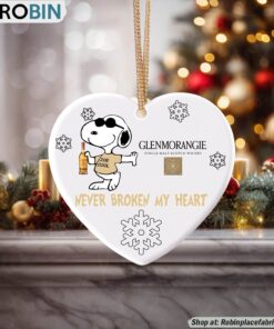 Snoopy Glenmorangie whisky Never Broke My Heart Christmas Ornament
