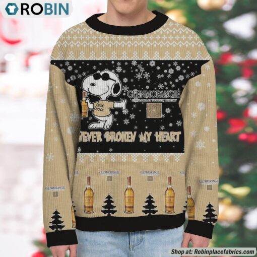 Snoopy Glenmorangie whisky Never Broke My Heart Christmas Ugly Sweatshirt and Sweater