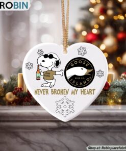 Snoopy Goose Island IPA Never Broke My Heart Christmas Ornament