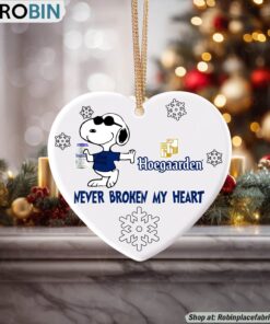 Snoopy Hoegaarden beer Never Broke My Heart Christmas Ornament