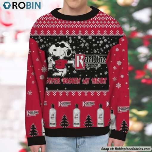Snoopy Ketel One Vodka Never Broke My Heart Christmas Ugly Sweatshirt and Sweater