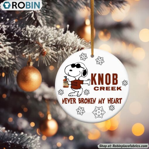 Snoopy Knob Creek Never Broke My Heart Christmas Ornament