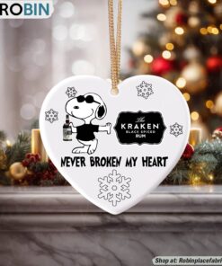 Snoopy Kraken Rum Never Broke My Heart Christmas Ornament
