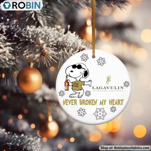 Snoopy lagavulin whisky Never Broke My Heart Christmas Ornament