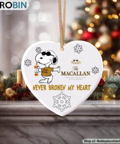Snoopy Macallan Single Malt Never Broke My Heart Christmas Ornament