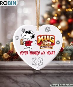 Snoopy Mug Root Beer Never Broke My Heart Christmas Ornament