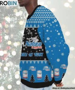 Snoopy Natural Light Never Broke My Heart Christmas Ugly Sweatshirt and Sweater