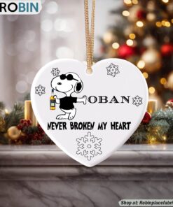 Snoopy Oban whisky Never Broke My Heart Christmas Ornament