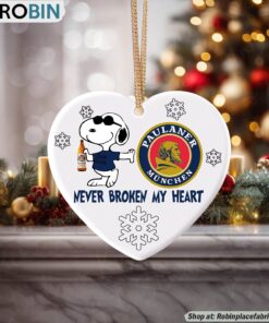 Snoopy Paulaner beer Never Broke My Heart Christmas Ornament