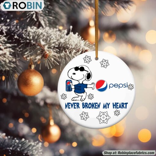 Snoopy Pepsi Never Broke My Heart Christmas Ornament