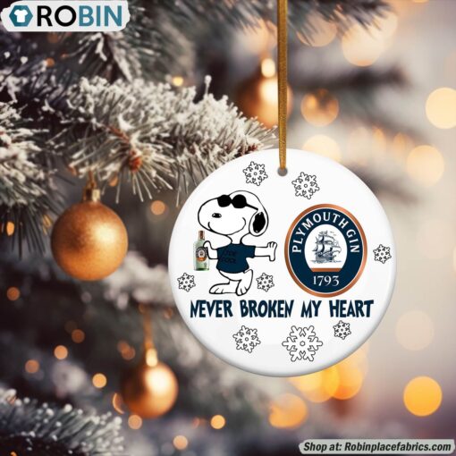 Snoopy Plymouth Gin Never Broke My Heart Christmas Ornament