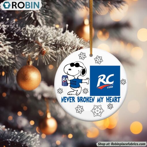 Snoopy RC Cola Never Broke My Heart Christmas Ornament